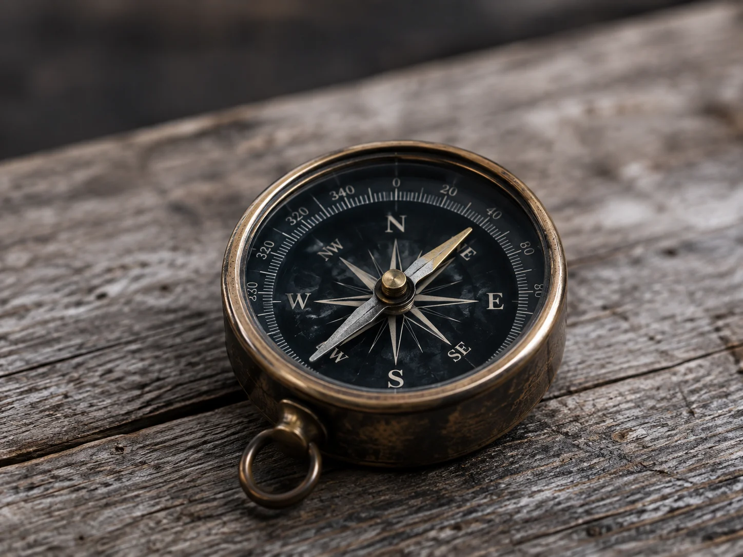 Compass on a desk illustrating a strategic direction