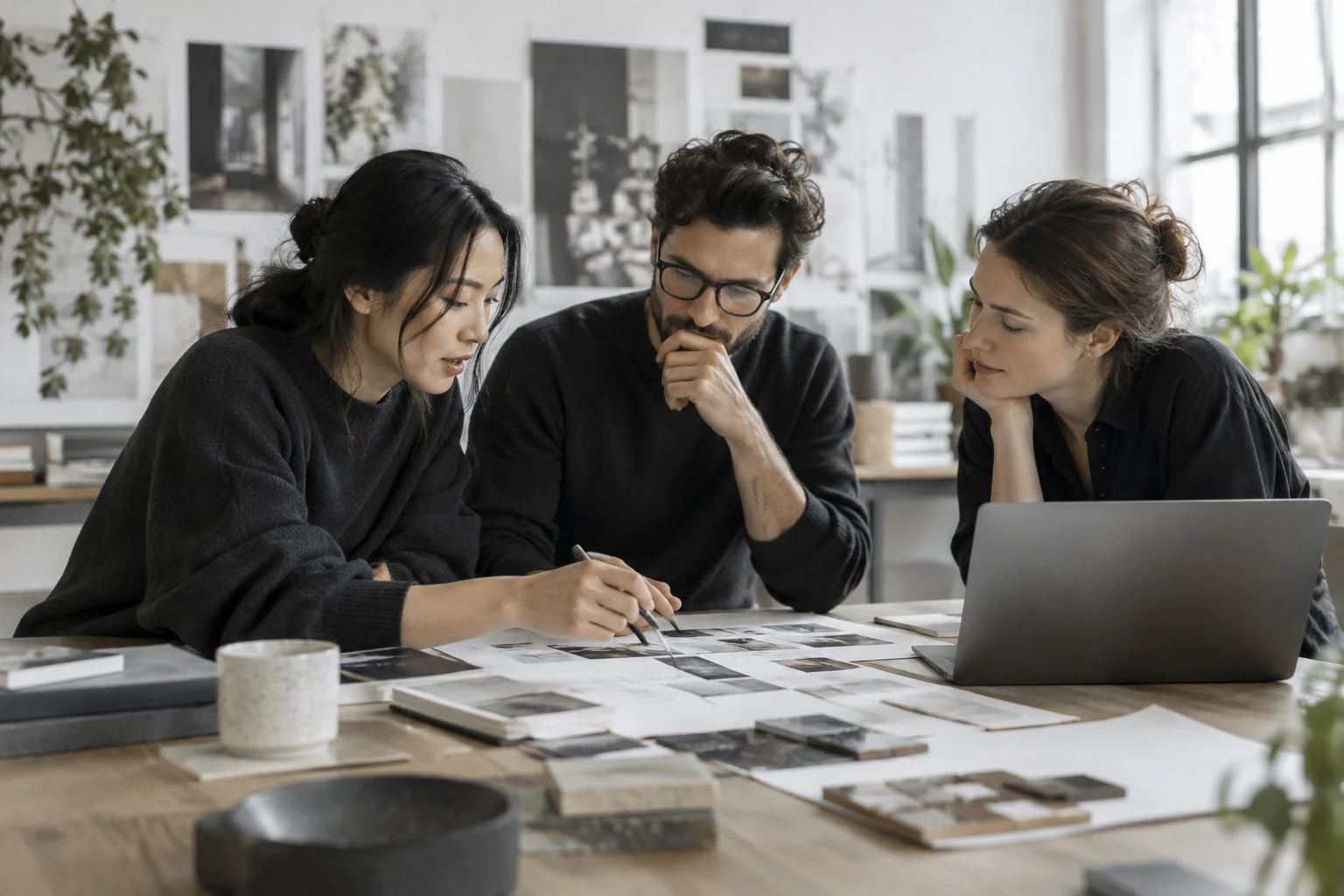 Colleagues reviewing project materials