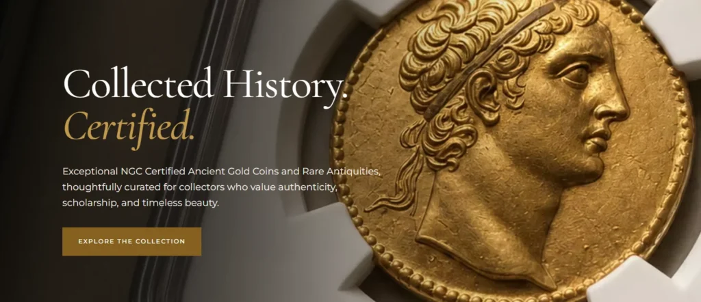 Certified ancient gold coin presented in the refined AncientGold.com collection experience.