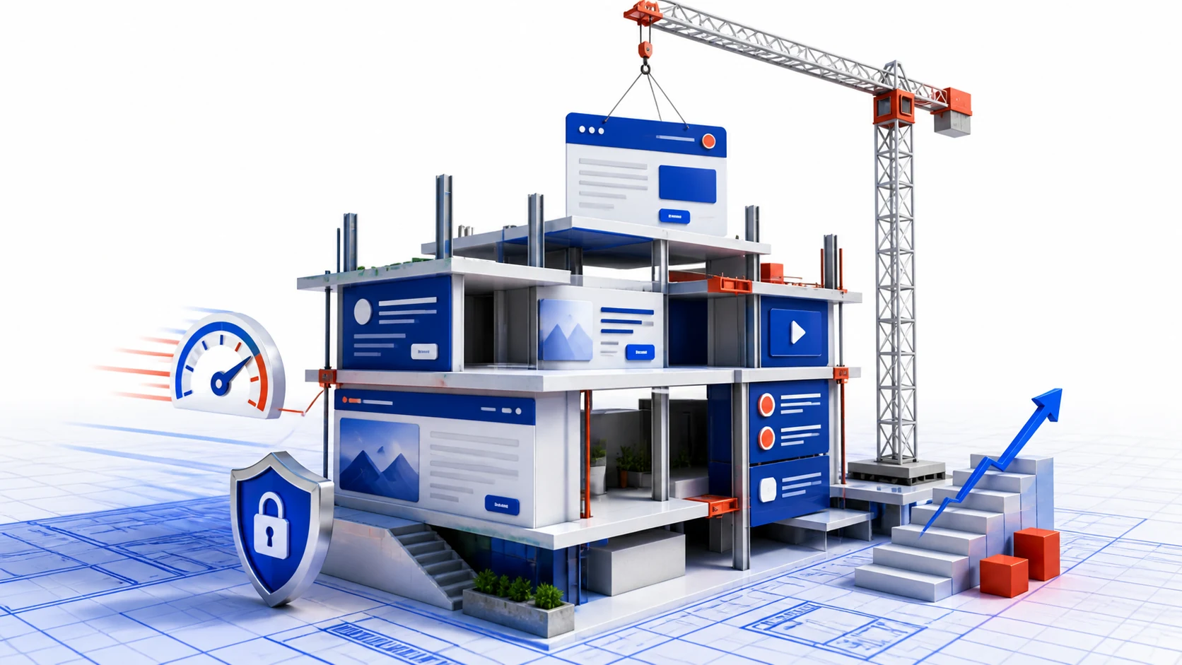 Connected website interface illustrating performance, accessibility and conversion-focused development.